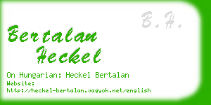 bertalan heckel business card